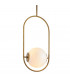 Everley 1 Light Pendant Vintage Brass Glass.