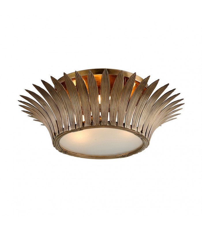 Romanov 3 Light Flush Mount Vintage Brass