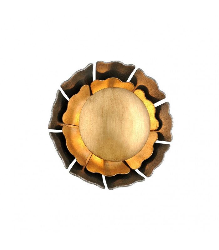 Magic Garden 1 Light Wall Sconce Black Graphite Bronze Leaf