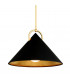 Charm 1 Light Pendant Black And Gold Leaf Glass