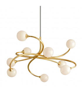 Signature 9 Light Chandelier Gold Leaf Glass