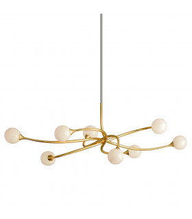 Signature 8 Light Linear Gold Leaf Glass