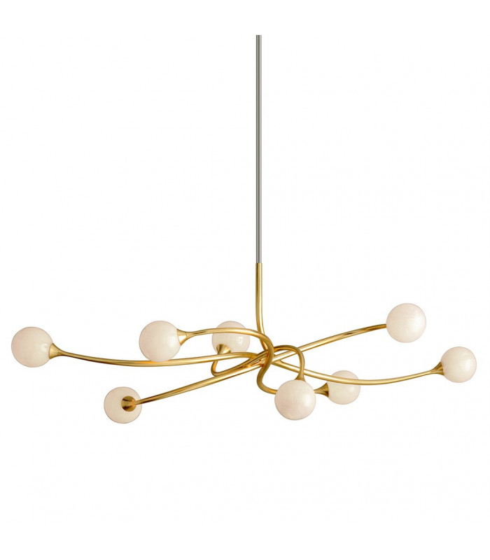Signature 8 Light Linear Gold Leaf Glass