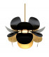 Ginger 1 Light Pendant Gold Leaf Black Glass