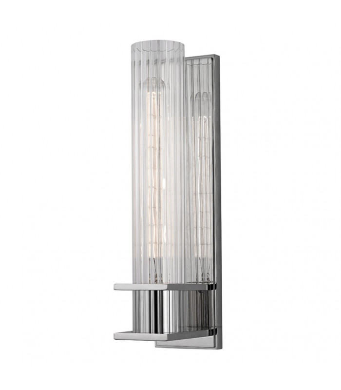 Sperry 1 Light Wall Sconce Polished Nickel Glass