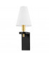 Dooley 1 Light Wall Sconce Aged Brass Linen 2700K