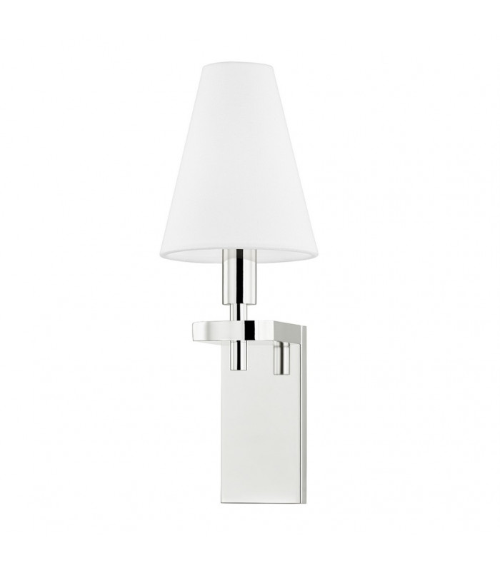 Dooley 1 Light Wall Sconce Polished Nickel Linen 2700K