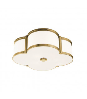 Chandler 3 Light Flush Mount Brass Glass