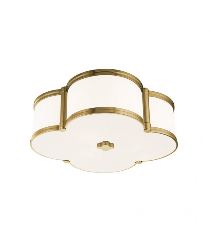 Chandler 3 Light Flush Mount Brass Glass