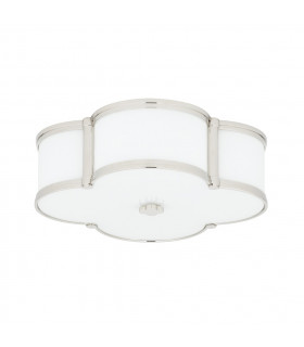 Chandler 3 Light Flush Mount Polished Nickel Glass