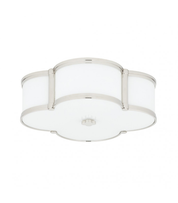 Chandler 3 Light Flush Mount Polished Nickel Glass