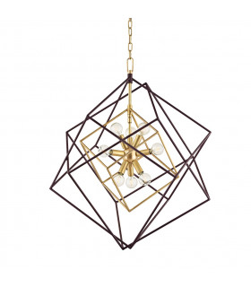 Roundout 9 Light Pendant Brass