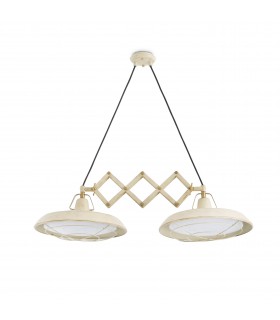 LED 2 Light Double Adjustable Outdoor Dome Ceiling Pendant Light Off-White IP44 - 1