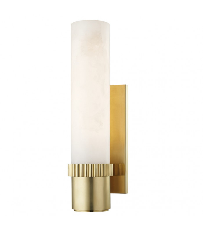 Argon 1 Light Wall Sconce Brass Alabaster