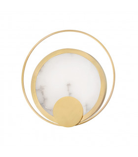 Coil Led Wall Sconce Brass Spanish Alabaster 2700K