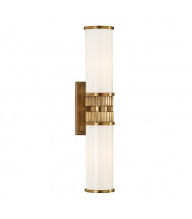 Harper 2 Light Bath Bracket Brass Glass