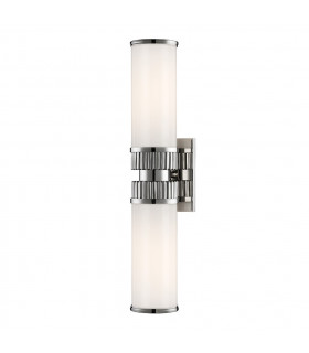 Harper 2 Light Bath Bracket Polished Nickel Glass