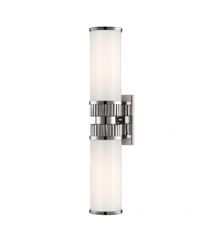 Harper 2 Light Bath Bracket Polished Nickel Glass