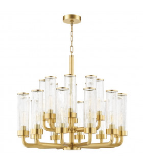 Soriano 20 Light Chandelier Brass Glass