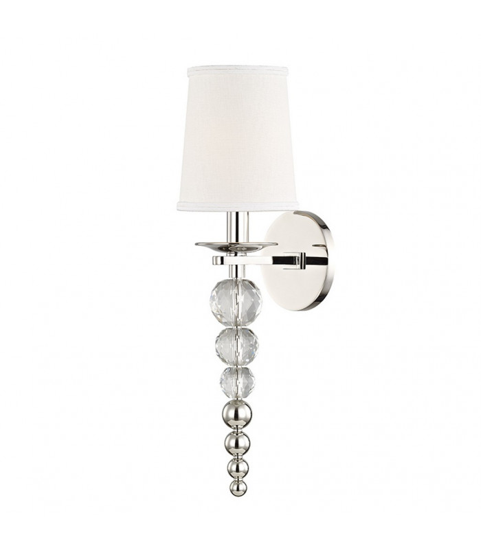 Persis 1 Light Wall Sconce Polished Nickel Linen
