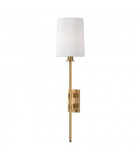 Fredonia 1 Light Wall Sconce Brass Faux Silk