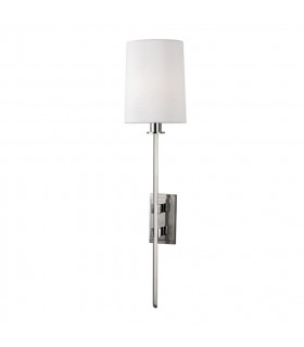 Fredonia 1 Light Wall Sconce Polished Nickel Faux Silk