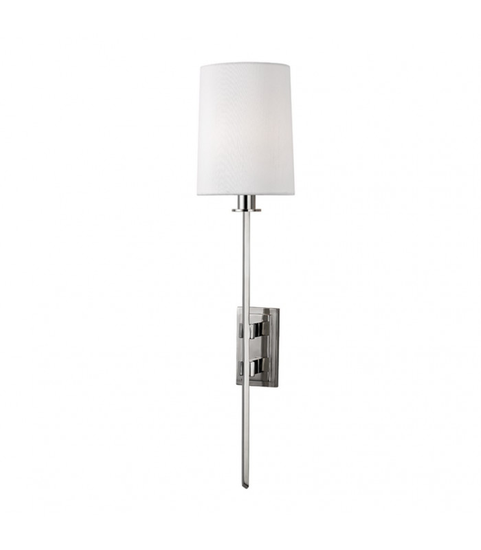 Fredonia 1 Light Wall Sconce Polished Nickel Faux Silk