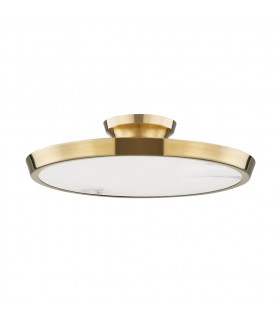 Draper Led Flush Mount Brass Alabaster