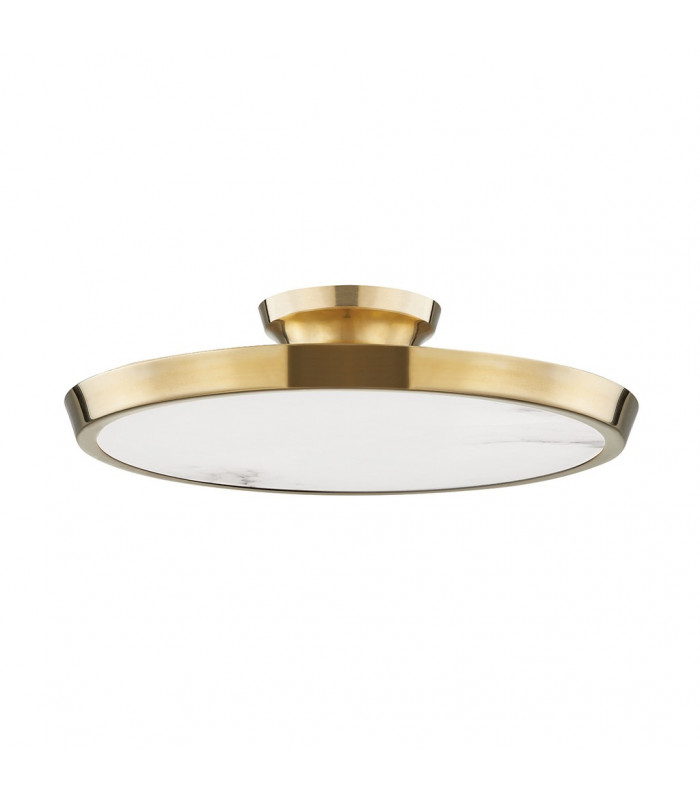 Draper Led Flush Mount Brass Alabaster
