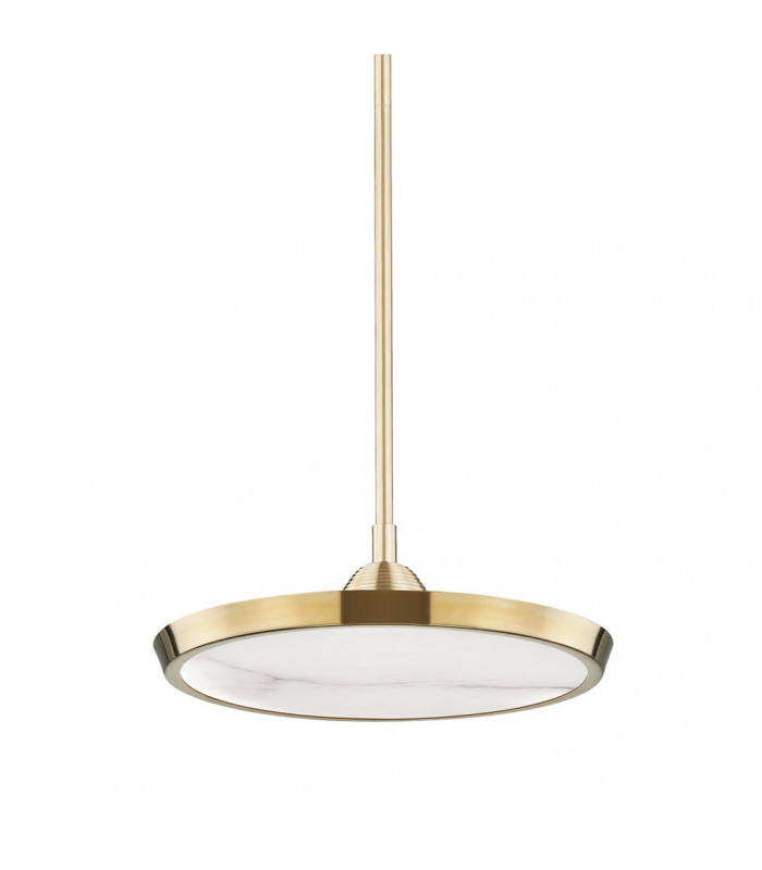 Draper Small Led Pendant Brass Alabaster 2700K