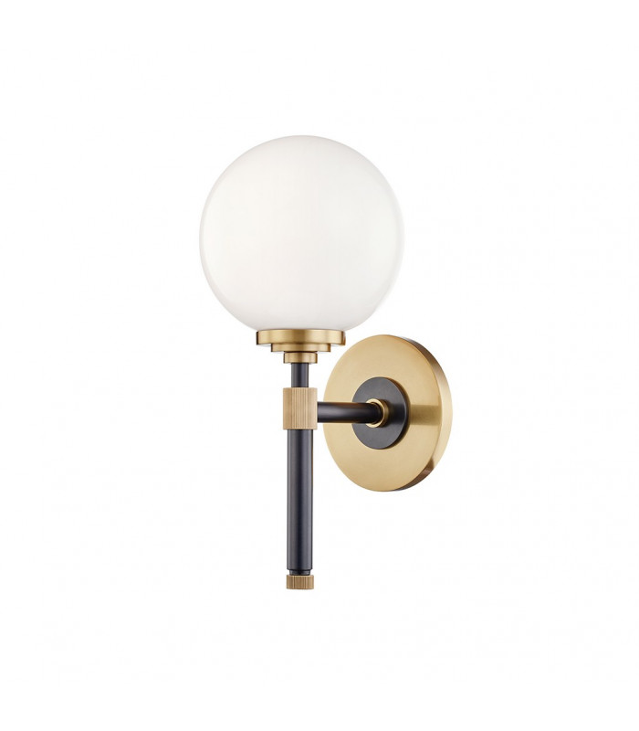 Bowery 1 Light Bath Bracket Aged Brass Glass
