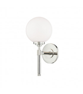 Bowery 1 Light Bath Bracket Polished Nickel Glass