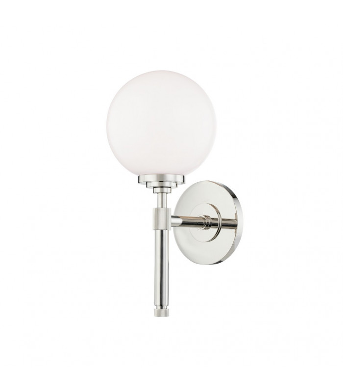 Bowery 1 Light Bath Bracket Polished Nickel Glass