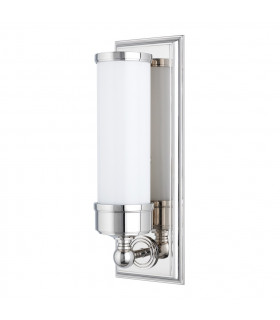 Everett 1 Light Bath Bracket Polished Nickel Glass