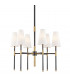 Bowery 6 Light Chandelier Aged Brass Linen