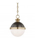 Latham 1 Light Small Pendant Black Gold Glass