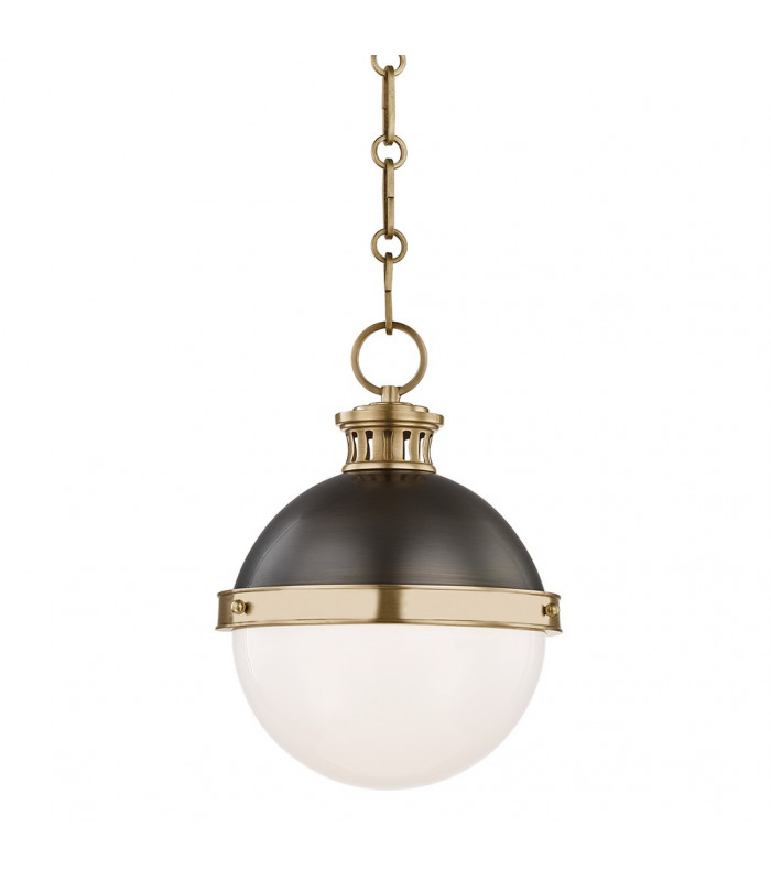 Latham 1 Light Small Pendant Black Gold Glass
