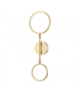 Saturn 2 Light Led Wall Sconce Brass Glass And Metal