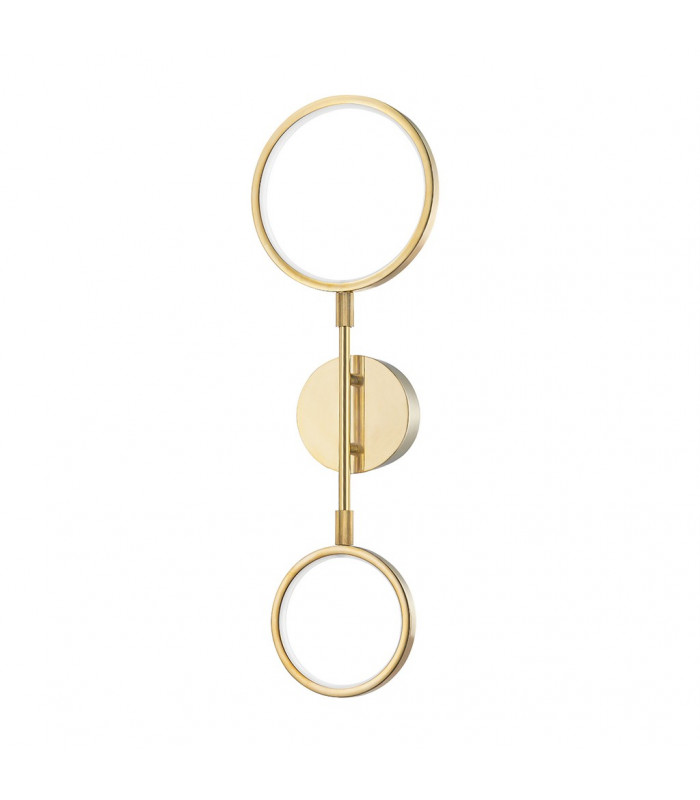 Saturn 2 Light Led Wall Sconce Brass Glass And Metal