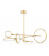 Saturn 6 Light Led Chandelier Brass Glass And Metal