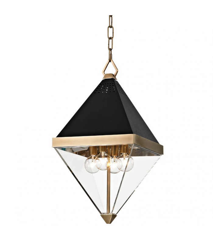 Coltrane 4 Light Pendant Brass Acrylic