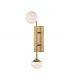 Fleming 2 Light Wall Sconce Brass Glass 3000K