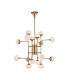 Fleming 16 Light Chandelier Brass Glass 3000K