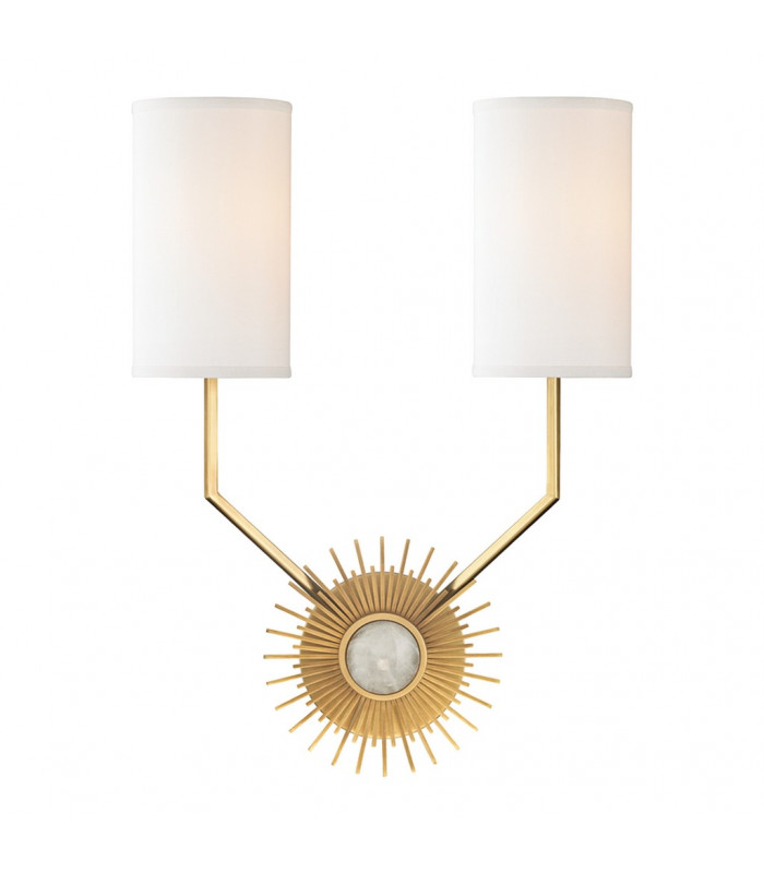 Borland 2 Light Wall Sconce Brass Silk