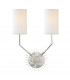 Borland 2 Light Wall Sconce Polished Nickel Silk