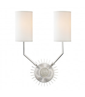 Borland 2 Light Wall Sconce Polished Nickel Silk