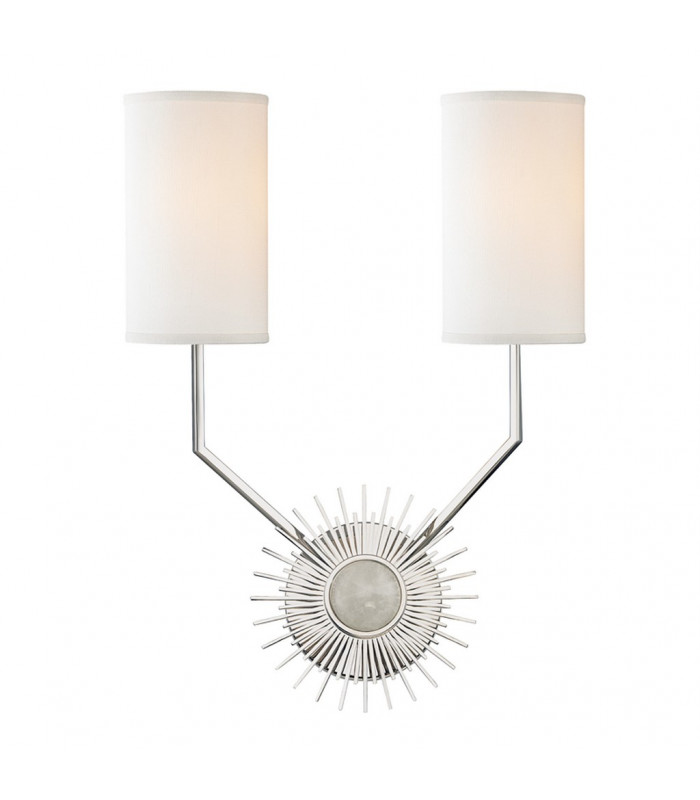 Borland 2 Light Wall Sconce Polished Nickel Silk