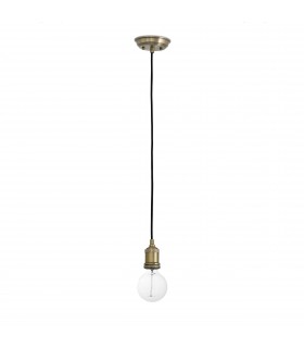 1 Light Ceiling Pendant Antique Brass, E27 - 1