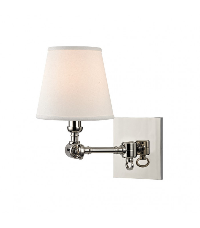 Hillsdale 1 Light Wall Sconce Polished Nickel Linen