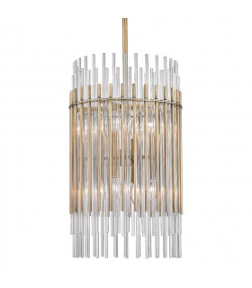Wallis 8 Light Pendant Brass Glass